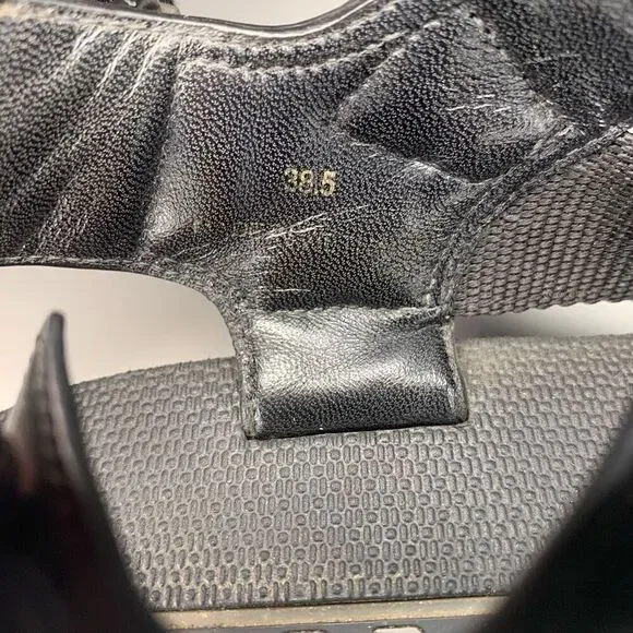 Prada Nomad Velcro Strap Dad Sandal Black Chunky Flat Platform Flatform EU 38.5